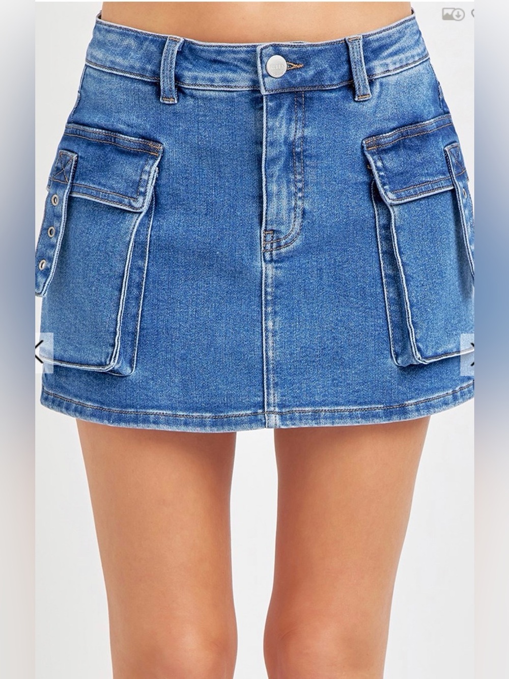 Risen Jeans  Denim Mini Skort  with Cargo Pockets